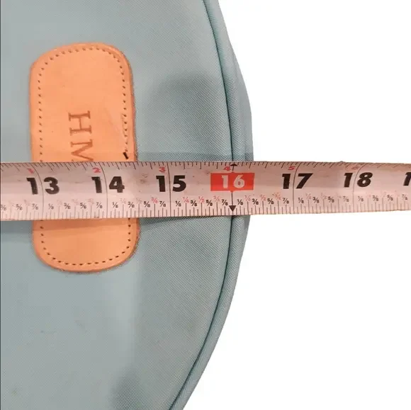 Jon Hart Design Light Blue Backpack w/ Leather Trim | Personalized HMM - Picture 4 of 7